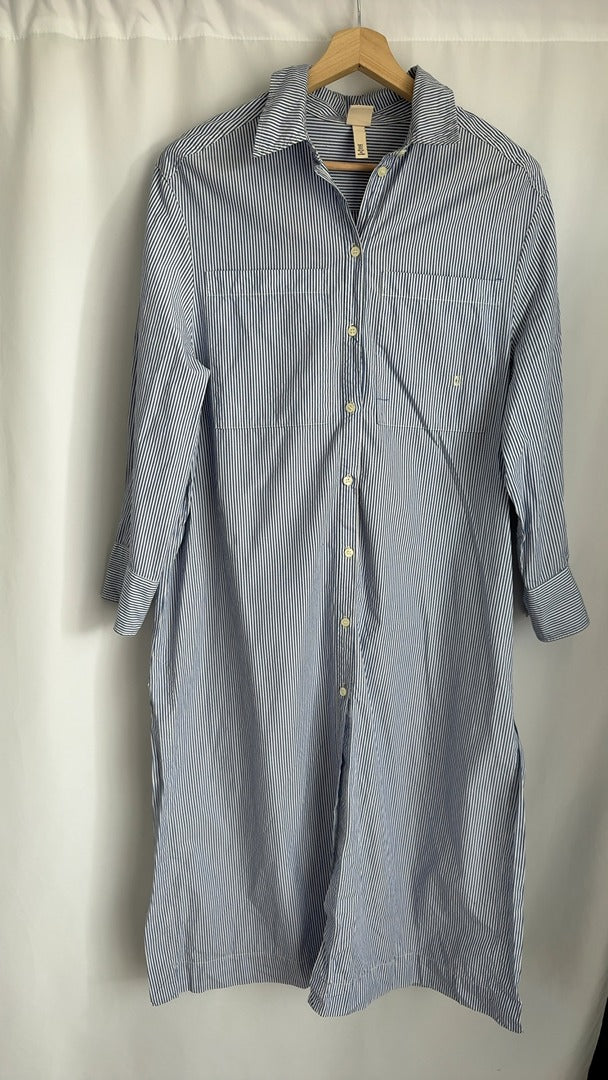 Robe chemise H&m - S - Bleu et Blanc rayé