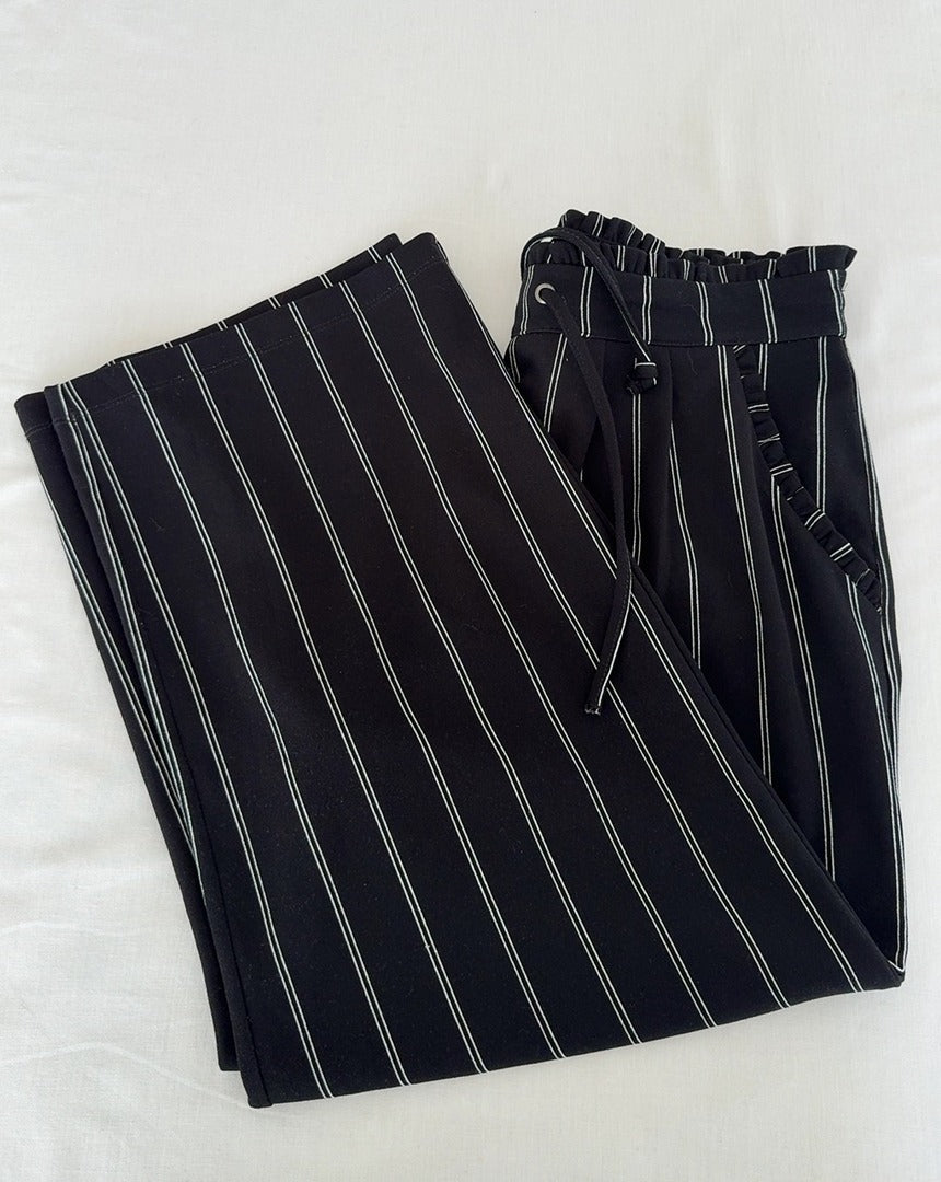 Pantalon large Jdy - M - Noir - à rayures