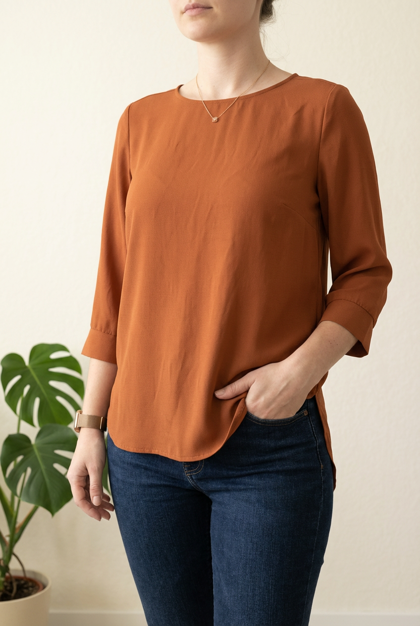 Blouse Zara Basic - S - marron