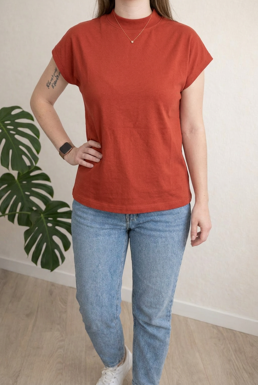 T-shirt Zara - S - rouge brique