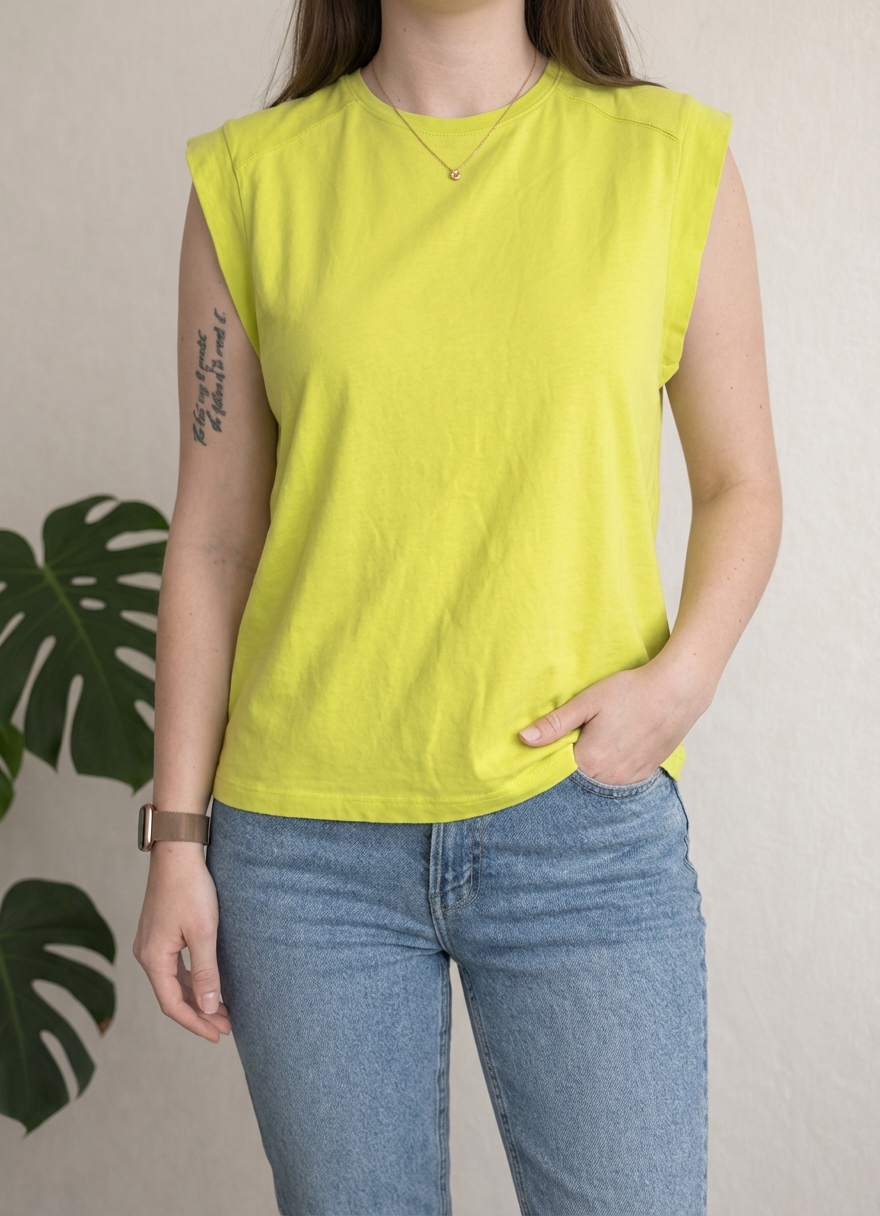 Débardeur Zara - S - Jaune / Vert fluo -