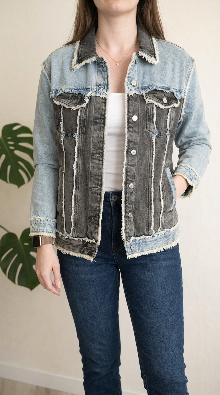 Veste en jean H&m - Xs - Gris -