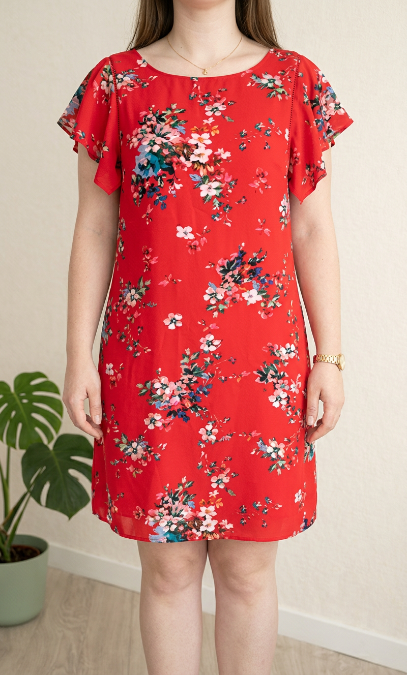 Robe Casual Promod - 42 - Rouge - Fleurie