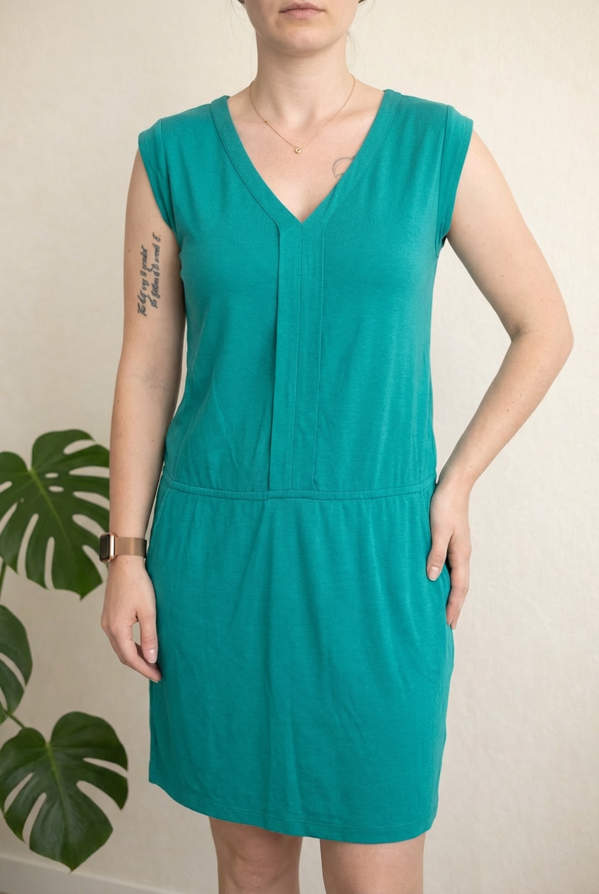 Robe Casual Camaïeu - 36 - Turquoise Et Vert -
