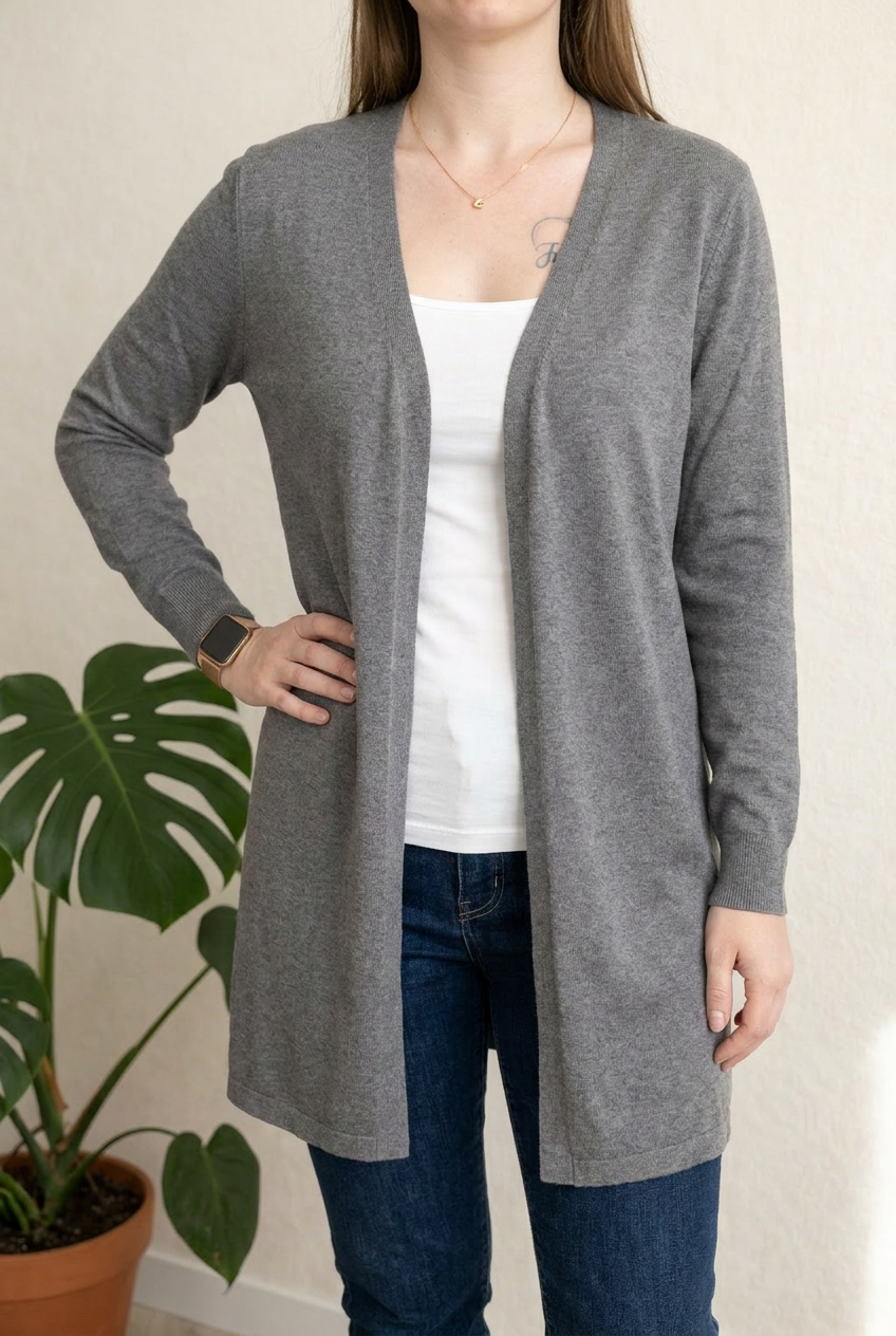 Cardigan Sans Marque - M - Gris -