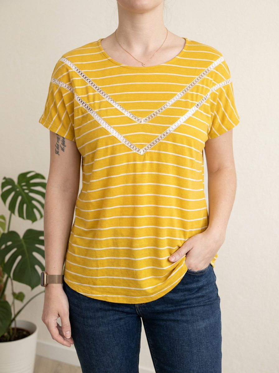 T-shirt Jacqueline de Yong - L - Jaune - rayé