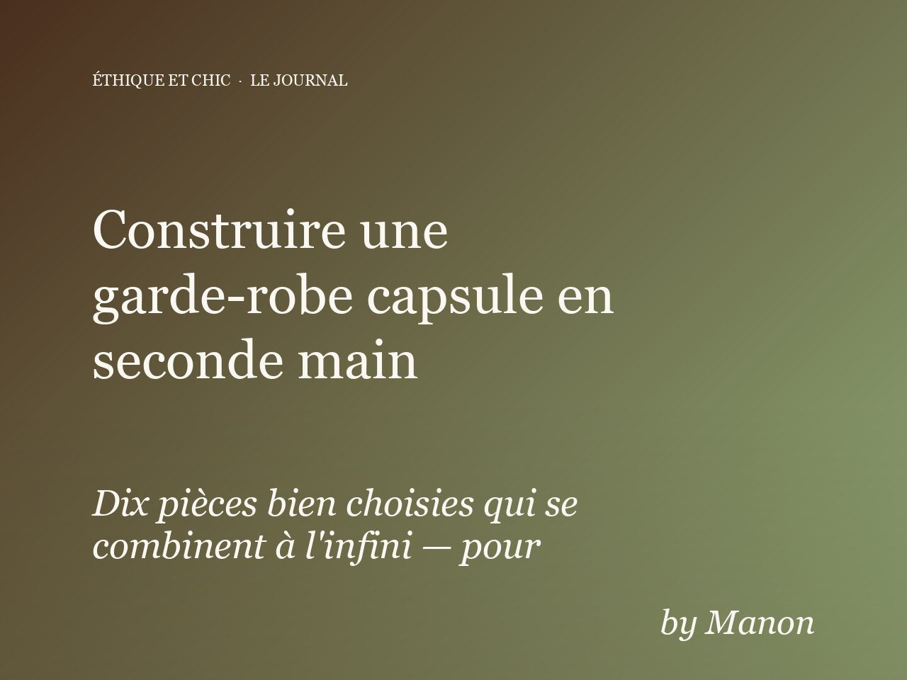 Construire une garde-robe capsule en seconde main