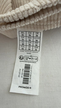 Jupe velours Promod - 36 - Beige -
