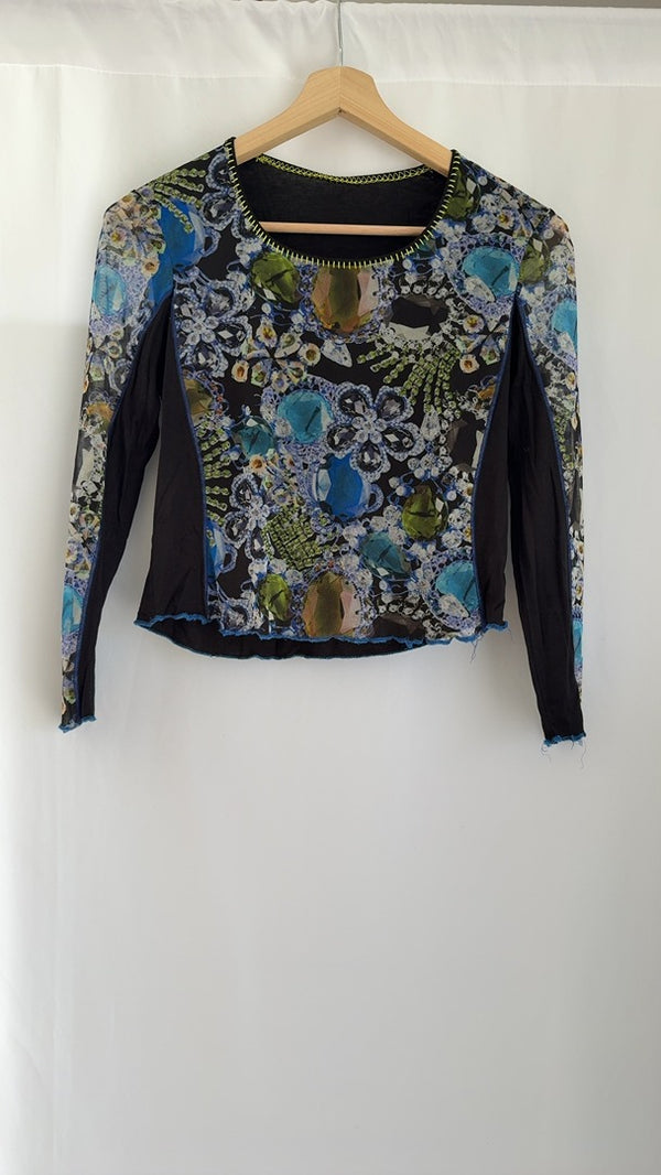 Haut court - Fr 38 - Noir - Imprimé bijoux