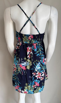 Robe Lilie Rose - M - Marine - Fleurie