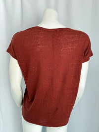 T-shirt col V Camaïeu - 40 - Rouge brique