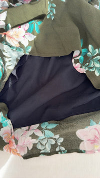 Robe courte Promod - 38 - Kaki floral