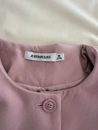 Manteau Long Justfabulous - M - Rose - Poignets Fourrure