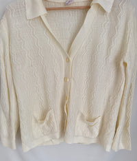 Gilet vintage en maille - Xl - Crème -