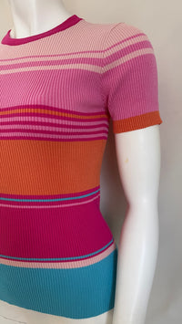T-shirt - S - Fuchsia, orange, bleu et rose