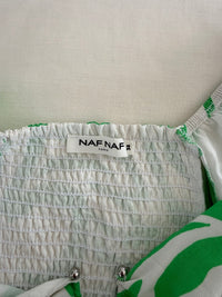 Blouse Naf Naf - 38 - Blanc Et Vert -