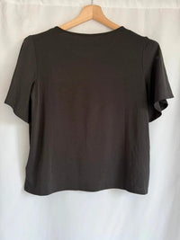 T-shirt Camaïeu - M - Noir - avec boutons dorés