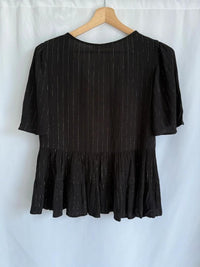 Blouse Promod - M - Noir à rayures dorées