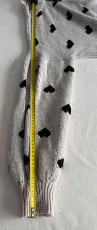 Pull Sans Marque - M - Crème - Motifs Coeurs