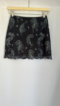Jupe mini H&m Divided - Xs - Noir - motif tigres
