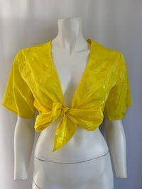 Crop top Asos - 34 - Jaune - Jacquard