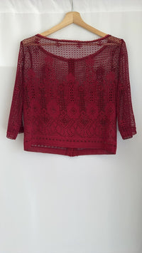 Cardigan femme bordeaux Xl