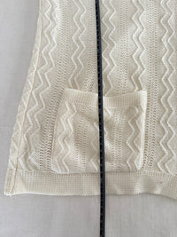 Gilet vintage en maille - Xl - Crème -