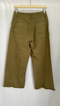 Pantalon large Zara - 40 - Kaki -