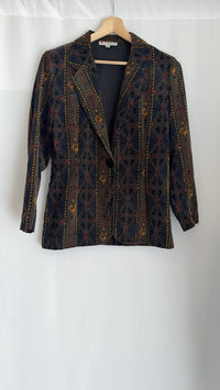 Blazer vintage sarah b. - Fr 40 - marron - motif géométrique