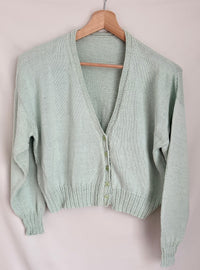 Gilet court Vintage - L - Vert menthe -