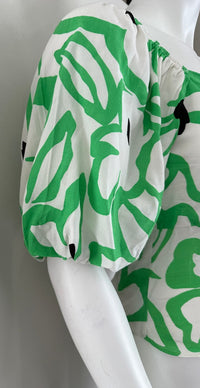 Blouse Naf Naf - 38 - Blanc Et Vert -