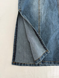Jupe milongue bleue 42 fendue style denim