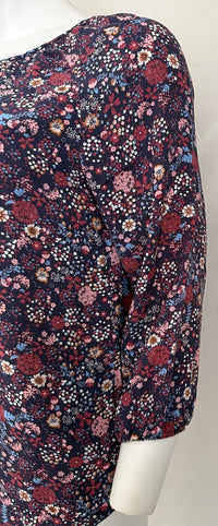 Blouse Gémo - S - Marine Et Rose Fleurie