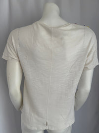 T-shirt Promod - M - Blanc cassé - Détails perles