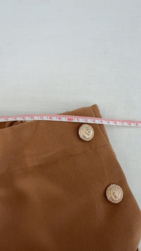 Pantalon Kiabi - 36 - Marron - boutons dorés taille haute