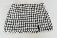 Mini jupe Bershka - L - Noir - pied-de-poule tweed