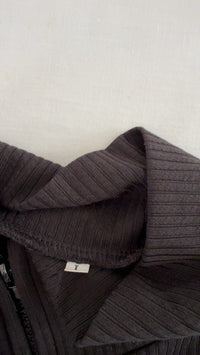 Veste zippée côtelée - L - Noir