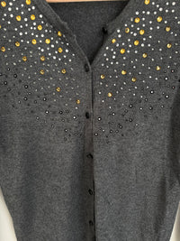 Gilet Merona - L - Gris à strass -