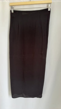 Jupe midi H&m - 36 - Noir - froncée avec fente