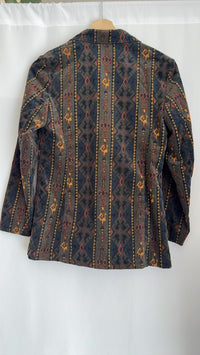 Blazer vintage sarah b. - Fr 40 - marron - motif géométrique