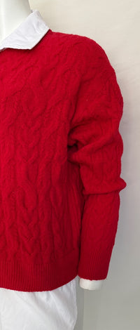 Pull chemise en maille Primark - M - Rouge -