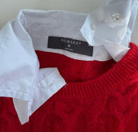 Pull chemise en maille Primark - M - Rouge -