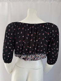 Crop top Jennyfer - S - noir floral