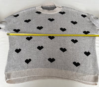 Pull Sans Marque - M - Crème - Motifs Coeurs