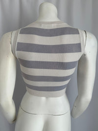 Crop top maille rayé Zara - M - Gris