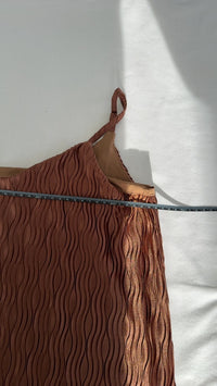 Robe longue plissée Dazy - M - Marron
