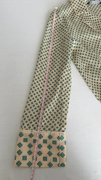 Chemisier à nouer Zara - Xs - Crème et Vert
