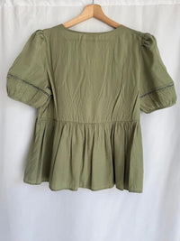 Blouse peplum Camaïeu - M - Vert -
