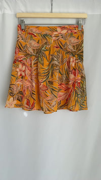 Jupe courte Naf Naf - 36 - Orange - motif tropical