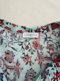 Veste Chemise Cache Cache - M - Bleu Clair - Fleurs